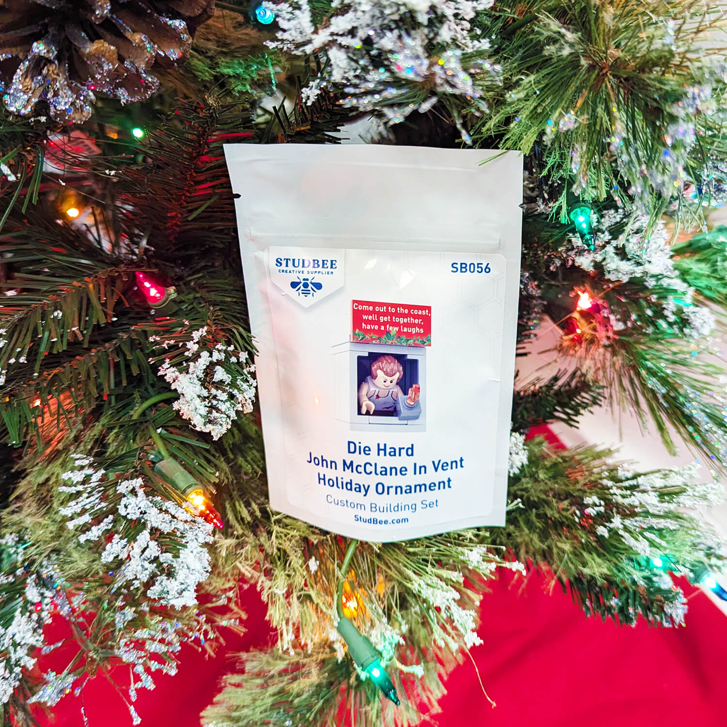 Die Hard - John McClane In Vent - Holiday Ornament - Custom Printed - Made Using LEGO® Parts